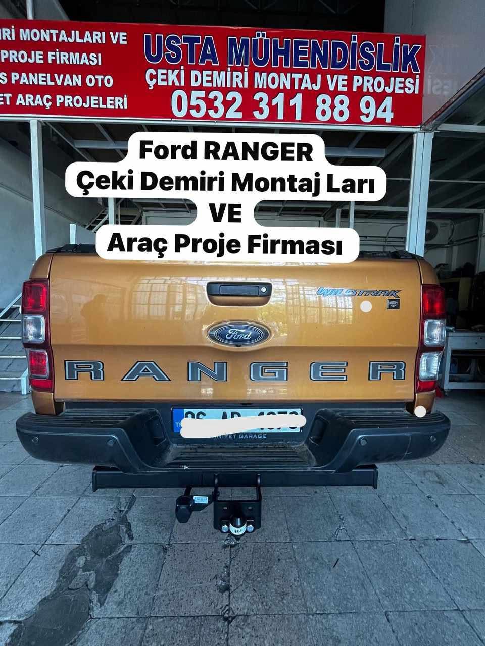 FORD RANGER KAMYONET araçlara çeki demiri takma montajı ve araç proje firması ankara >USTA MÜHENDİSLİK 05323118894